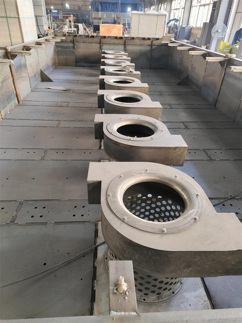 Various Brands of Centrifugal Hot Air Forced Convection Water Cooling Fans Used inside Heating Oven of Glass Tempering Furnace for Low-e Glass Processing